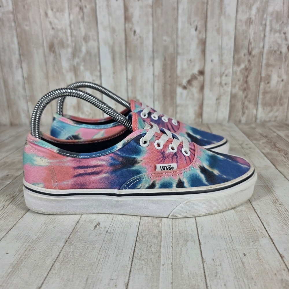 Vans Authentic Tie Dye Pink Blue‎ White Low Top Sneakers Women Size 7.5